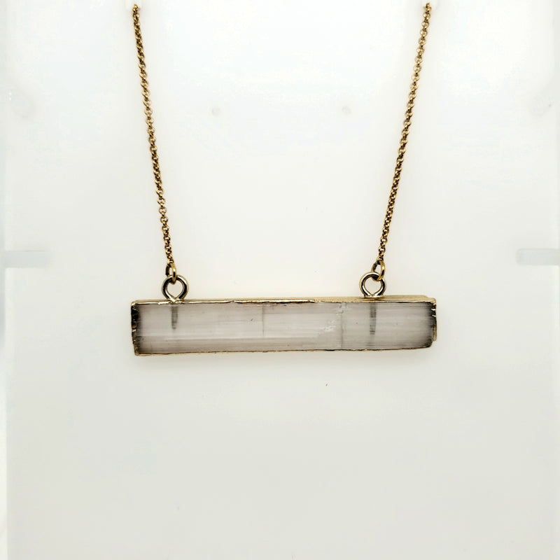 Selenite Necklace in Gold