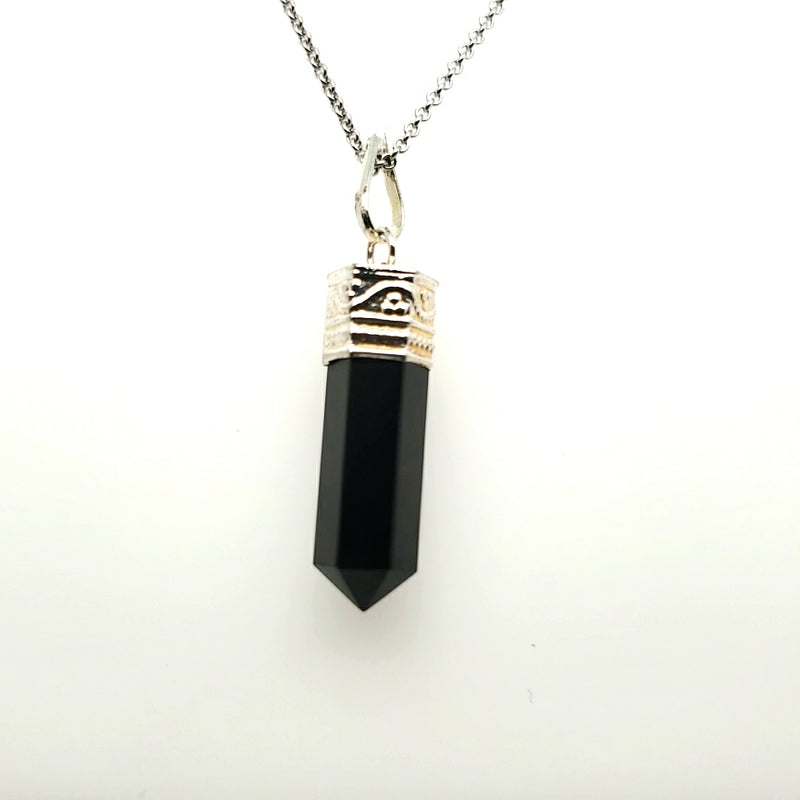 Obsidian Generator Necklace in Silver