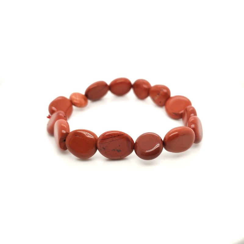 Red Jasper Oblong Stretch Bracelet Medium