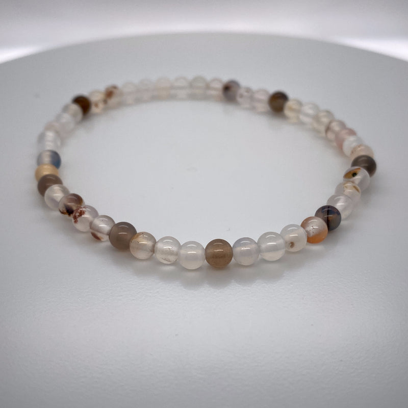 White Agate Stretch Bracelet 4mm