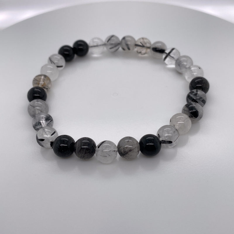 Black Rutile Stretch Bracelet 5mm