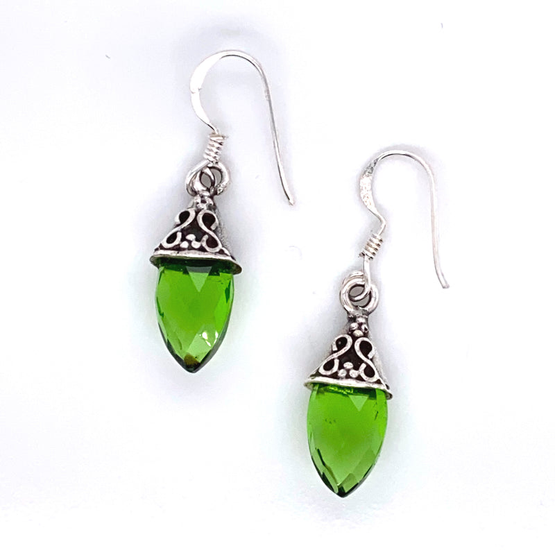 Peridot Faceted Drop Earring