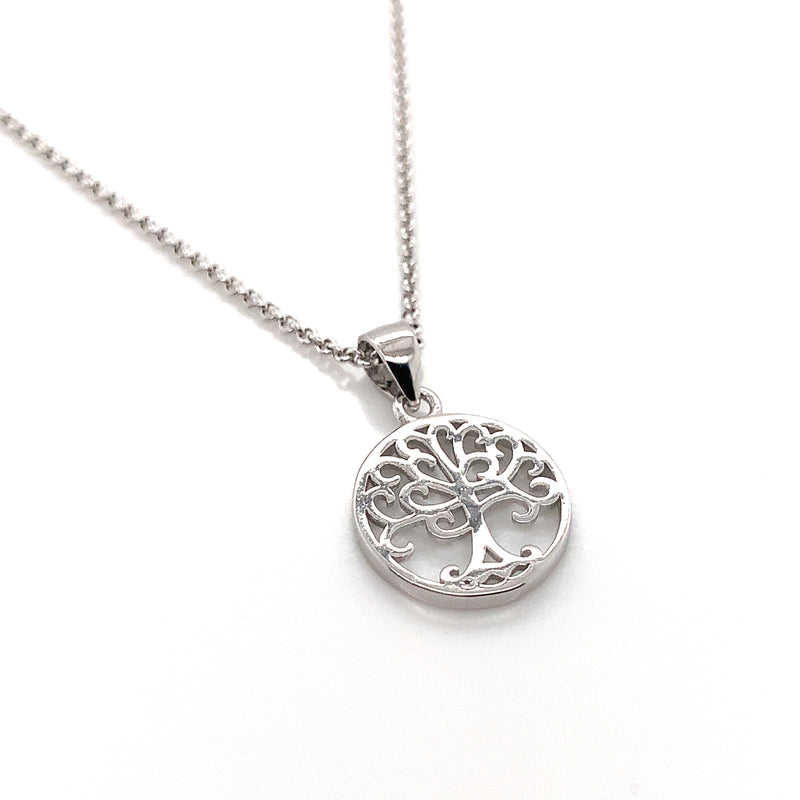 Sterling Silver Tree of Life Necklace & Earring Set