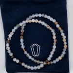 White Agate Giving Bracelet Set 4mm