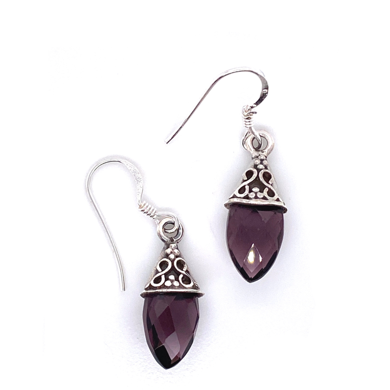 Amethyst Faceted Drop Earring