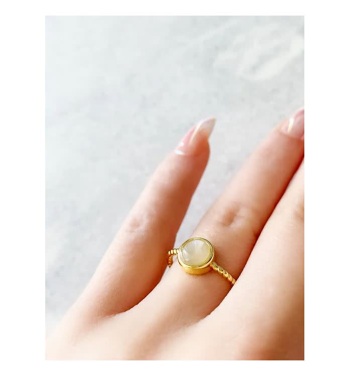 Gemlet 24K Gold Round Adjustable Ring